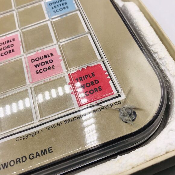 SCRABBLE Deluxe Ed Game Selchow Righter 1987 Turntable VINTAGE *One Tile Missing - Picture 10 of 16